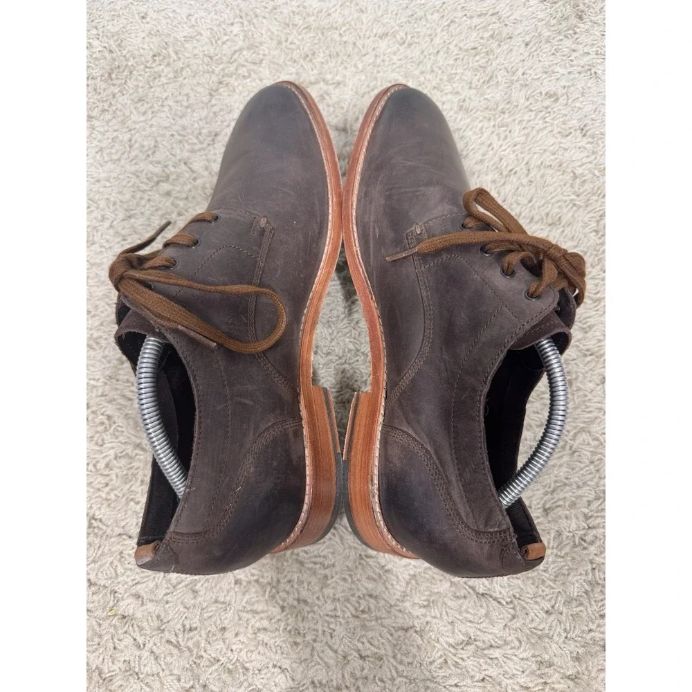 Cole Haan Feathercraft Grand Brown Leather Blucher Oxford Dress Shoes Men's 10.5